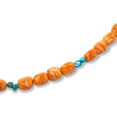 Jay King Sterling Silver Orange Spiny Oyster Shell & Turquoise Bead Necklace, 36"
